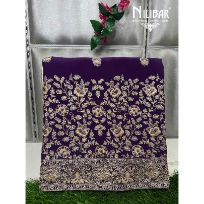 Purple Crepe Unstitched Suit