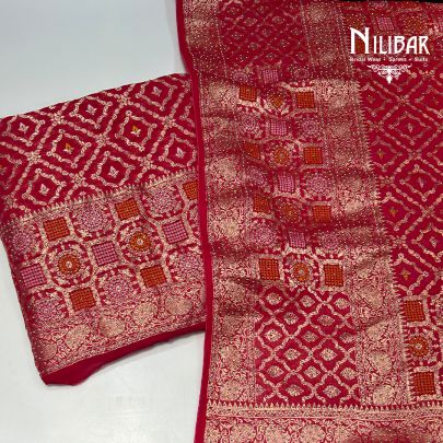 Pink Georgette Unstitched Suit