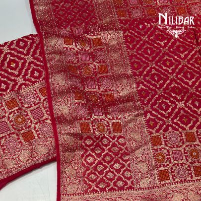 Pink Georgette Unstitched Suit