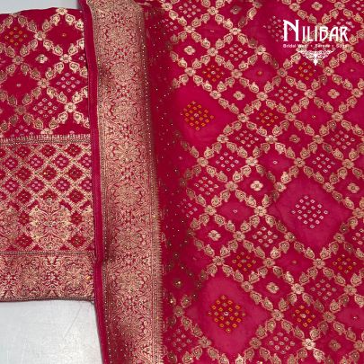Rani Pink Georgette Unstitched Suit