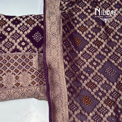 Purple Georgette Unstitched Suit