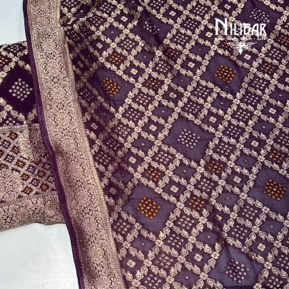 Purple Georgette Unstitched Suit
