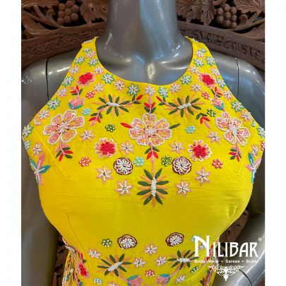 Bright Yellow Silk Net Jumpsuit