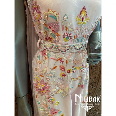 Baby Pink Silk Net Jumpsuit