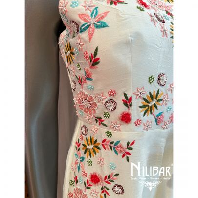 Daisy White Silk Net Jumpsuit