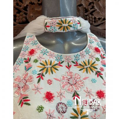 Daisy White Silk Net Jumpsuit