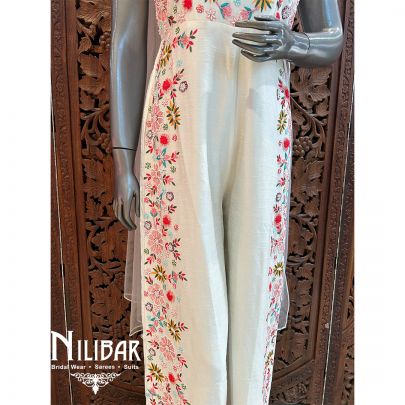 Daisy White Silk Net Jumpsuit