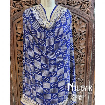 Blue Georgette Embroidered Banarasi Georgette Dupatta.