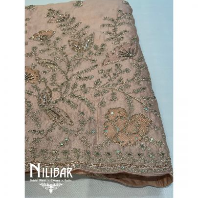 Light Peach Crepe Unstitched Suit