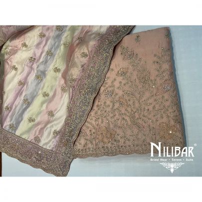 Light Peach Crepe Unstitched Suit