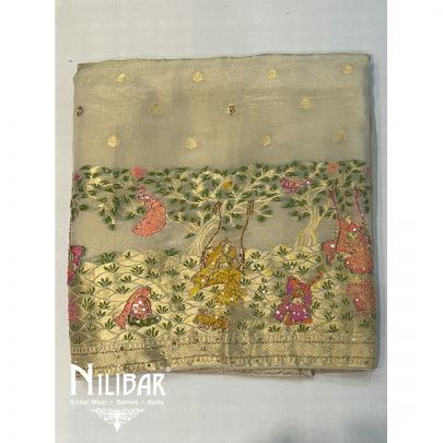 Ivory Silk Unstitched Suit