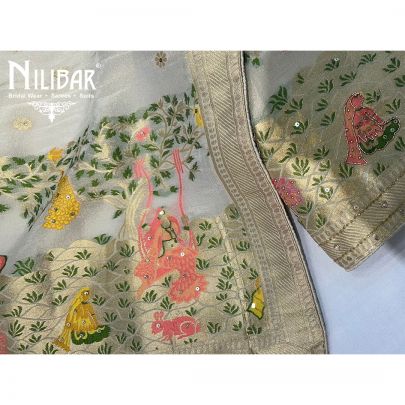 Ivory Silk Unstitched Suit