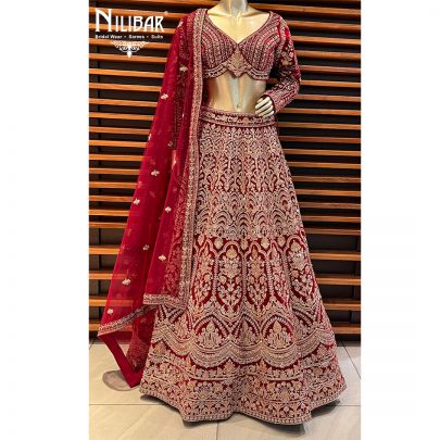 Jam Velvet Bridal Lehenga