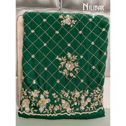 Dark Green Crepe Unstitched Suit