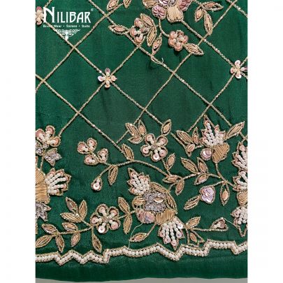 Dark Green Crepe Unstitched Suit
