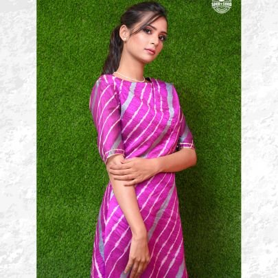 Purple Creme Dhoti Suit