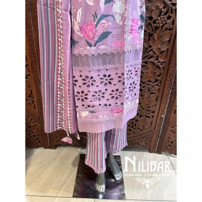 Light Purple Cotton Palazzo Kurta Suit