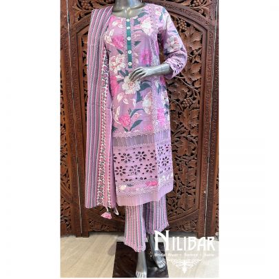 Light Purple Cotton Palazzo Kurta Suit