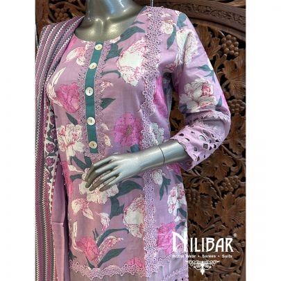 Light Purple Cotton Palazzo Kurta Suit