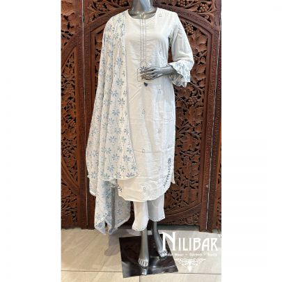 White Cotton Pant Suit