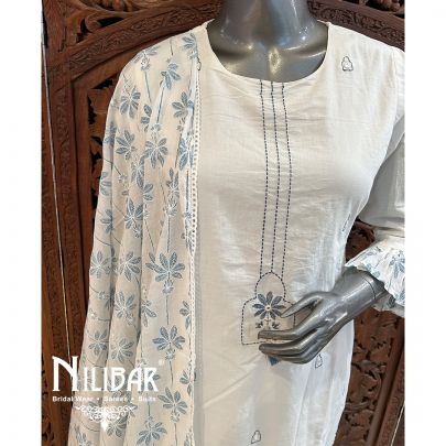 White Cotton Pant Suit