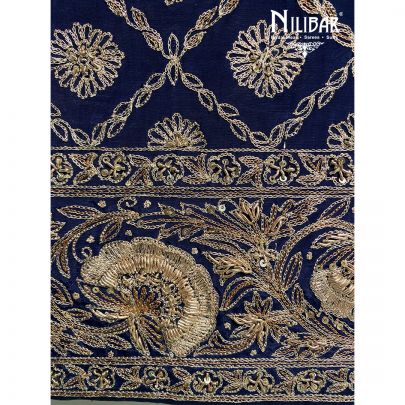 Navy Blue Crepe Unstitched Suit