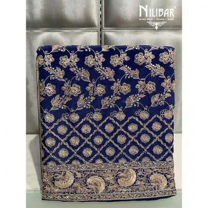 Navy Blue Crepe Unstitched Suit