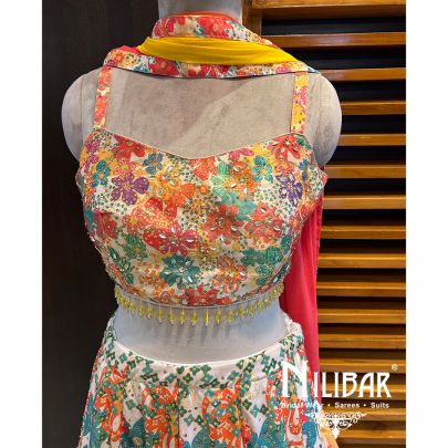 Multicolor Silk Lehenga