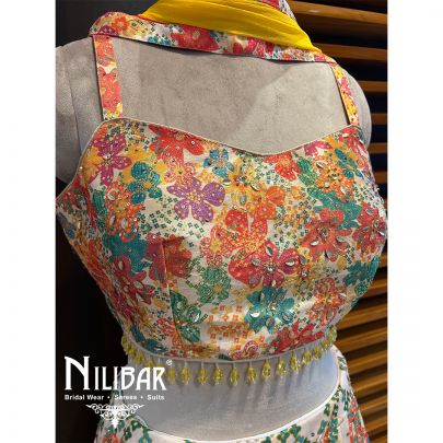 Multicolor Silk Lehenga