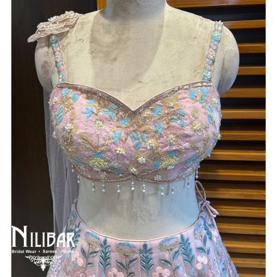 Light Pink Net Lehenga