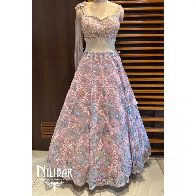Light Pink Net Lehenga