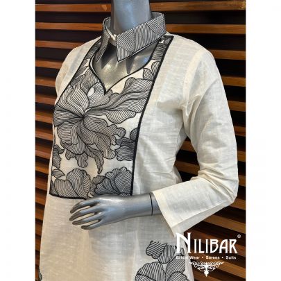 Cream Cotton Dhoti Suit