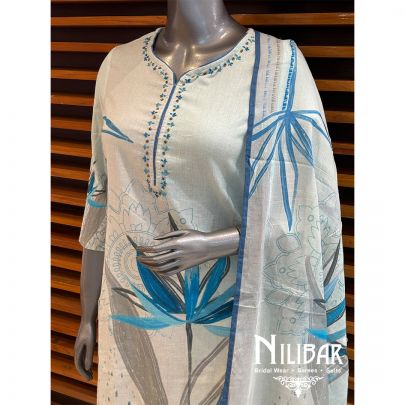 Blue Cotton Pant Suit