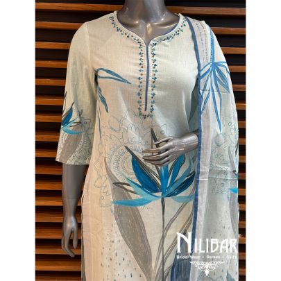 Blue Cotton Pant Suit