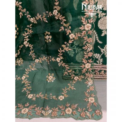 Bottle Green Georgette Unstitched Suit