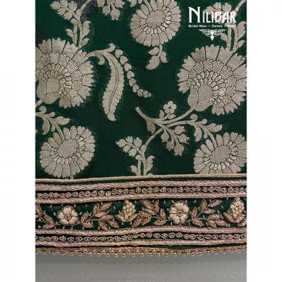 Bottle Green Georgette Unstitched Suit