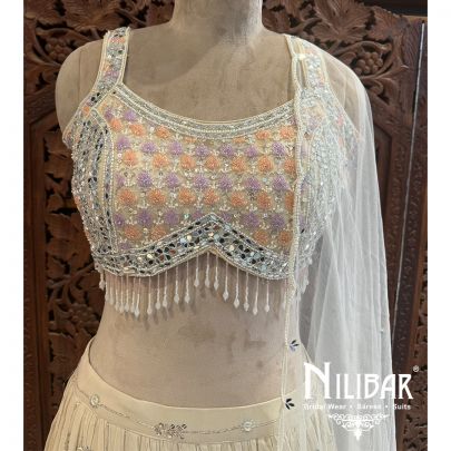 Pink Georgette Silk Lehenga
