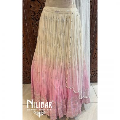 Pink Georgette Silk Lehenga