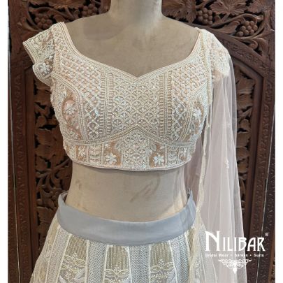 Light Lemon/Pink Georgette Net Lehenga