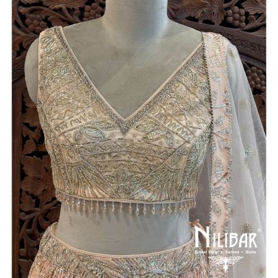 Pink Net Lehenga