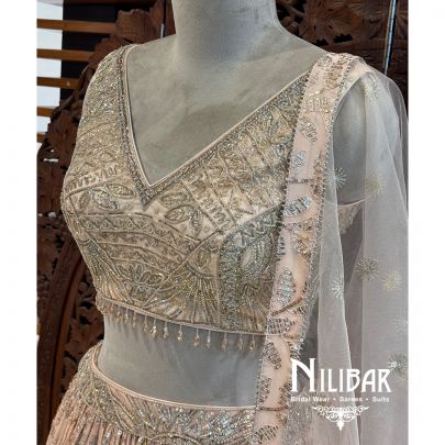 Pink Net Lehenga