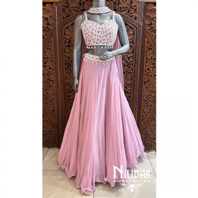 Light Pink Georgette Lehenga