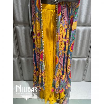 Yellow Georgette Embroidered Three Piece Set