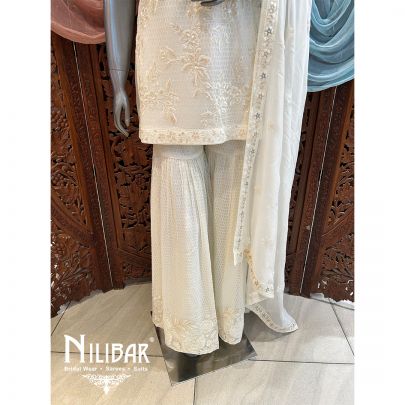 Daisy White Georgette Garara Suit