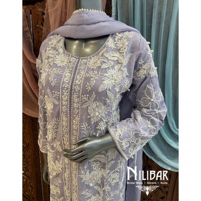 Lilac Crepe Palazzo Suit