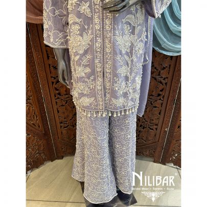Lilac Crepe Palazzo Suit