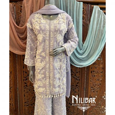 Lilac Crepe Palazzo Suit