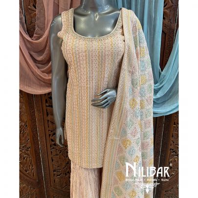 Light Peach Georgette Garara Suit
