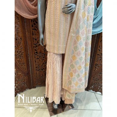 Light Peach Georgette Garara Suit