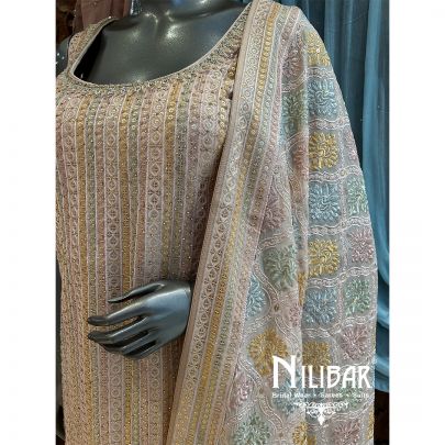 Light Peach Georgette Garara Suit